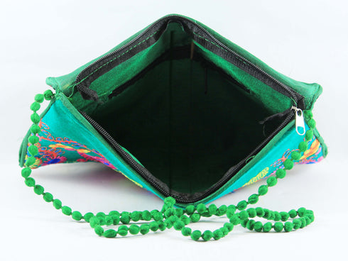 Rajasthan Ethnic Handmade Cotton Purple Floral Design Sling Bag