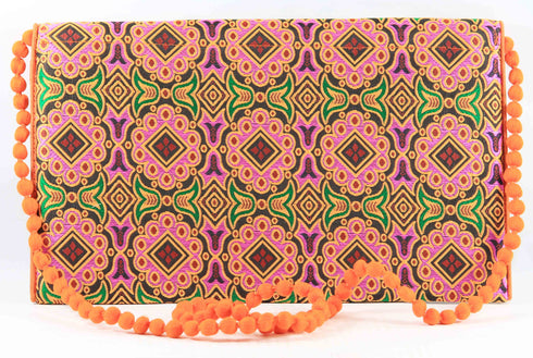 Rajasthan Ethnic Handmade Cotton Orange Floral Design Sling Bag
