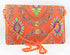 Rajasthan Ethnic Cotton Orange With Pink Floral Design Sling Bag