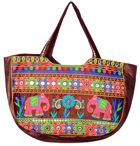 Brown Elephant Design Matka Bag