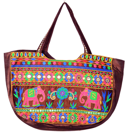 Brown Elephant Design Matka Bag