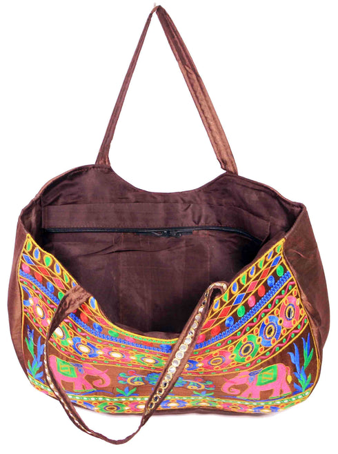 Brown Elephant Design Matka Bag