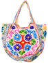 Cream Floral Design Matka Bag