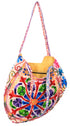 Cream Multi Floral Design Matka Bag