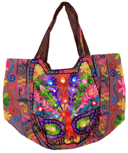 Chocolate Color Floral Design Matka Bag