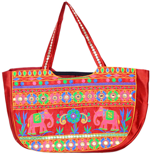 Red Elephant Design Matka Bag