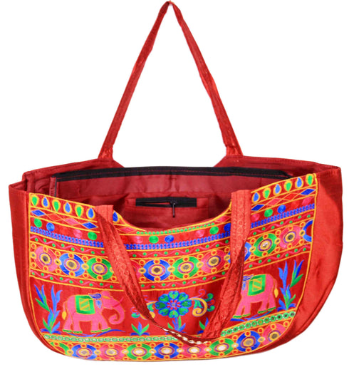 Red Elephant Design Matka Bag