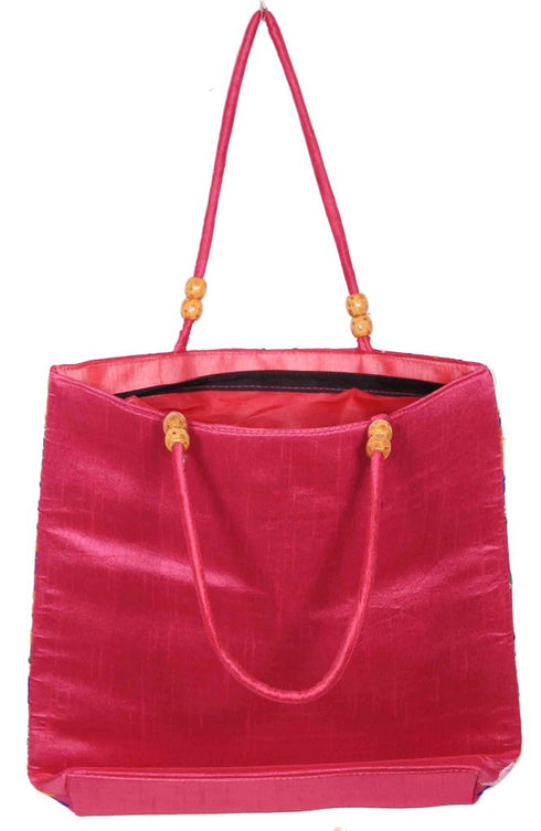 Dark Pink Multi Color Hand Made Shoulder Bag