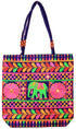 Blue Green Multi Color Elephant Hand Made Shoulder Bag