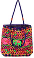 Blue Green Multi Color Elephant Hand Made Shoulder Bag