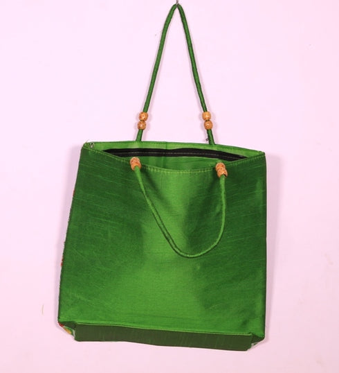 Parrot Green Multi Color Hand Made Shoulder Bag