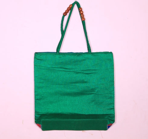 Green Multi Color Hand Made Shoulder Bag