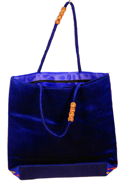 Blue Red Multi Color Elephant Hand Made Shoulder Bag