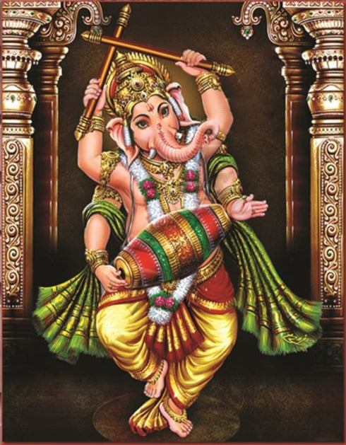 Dancing Ganesha Pigment Printing