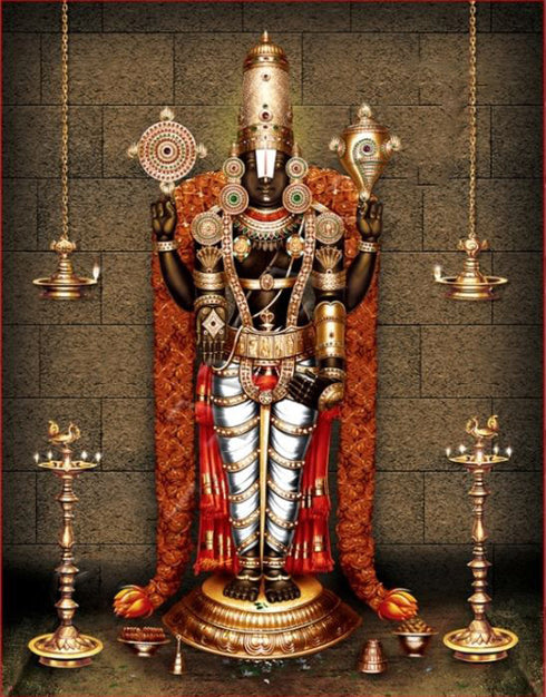 Decorated Lord Balaji Pigment Printing