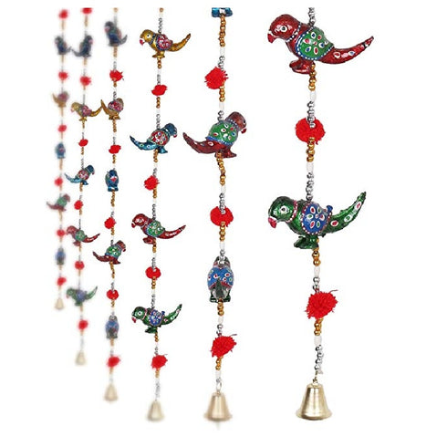 Wooden Rajasthani Jaipur Parrot Door Hanging, Indian Crafts (78 cm x 5 cm x 2 cm)