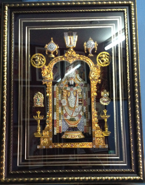 3d Venkateshwara Swami Picture Frame With Led Light, Remote Control,Mp3 Pen Drive Player