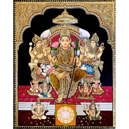 Sri Raja Rajeshwari Tanjore Painting