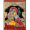 Radhe Krishna Red Tanjore Painting