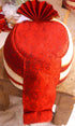 Red And Cream Color Pagdi With Red And White Stones