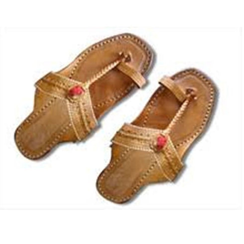 Light Cream Color Kolhapuri Chappal