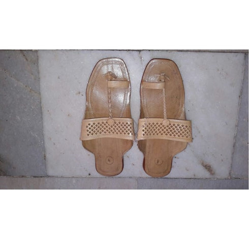 Light Color Kolhapuri Leather Shoes