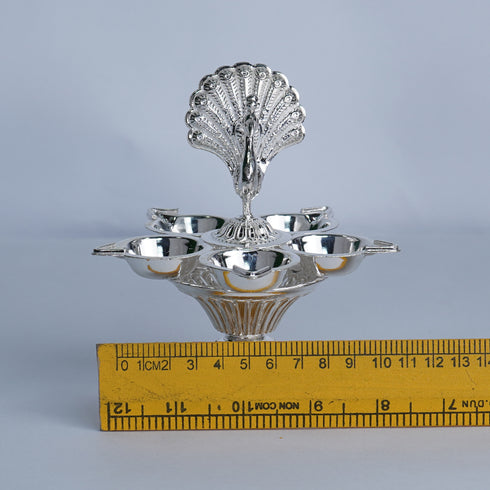 Pure Silver Panchmukhi Peacock Diya 115g