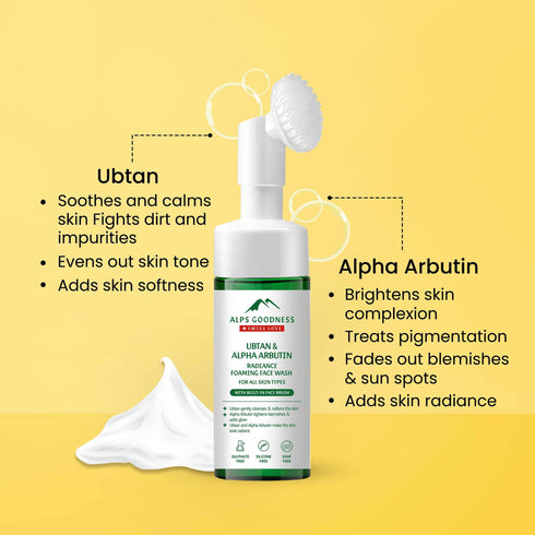 Alps Goodness Ubtan and Alpha Arbutin Radiance Foaming Face wash
