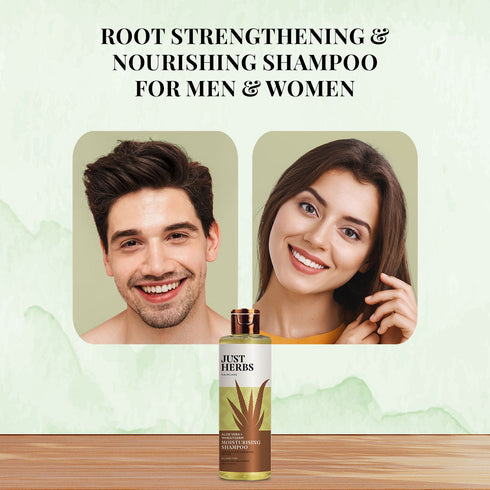 Just Herbs Aloe Vera and Wheatgerm Moisturising Shampoo For Men & Women 200ml
