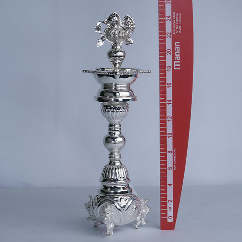 Pure Silver Peacock Design Deepam Stand 557.5g