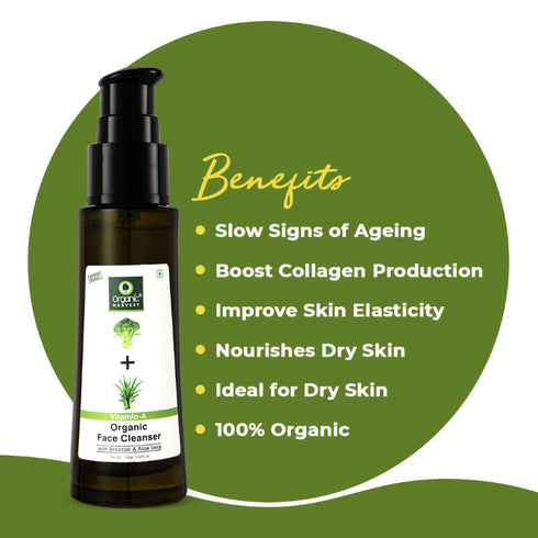 Organic Harvest Vitamin A Organic Face Cleanser with Broccoli & Aloe Vera