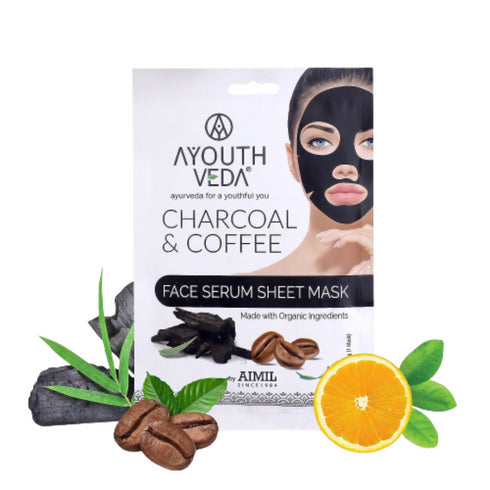 Ayouthveda Charcoal Coffee Face Serum Sheet Mask