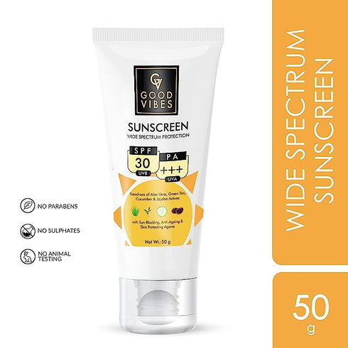 Good Vibes Wide Spectrum Protection Sunscreen with SPF 30 PA +++