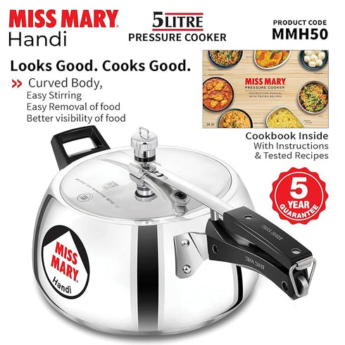 Hawkins Miss Mary Handi 5 L Aluminium Pressure Cooker (MMH50)