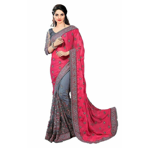 Heavy Embroidery Work Satin Silk