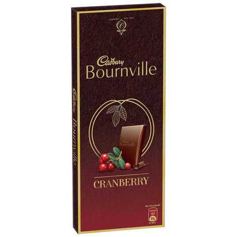Cadbury Bournville Dark Chocolate Bar with Cranberry 80g | Pack of 5