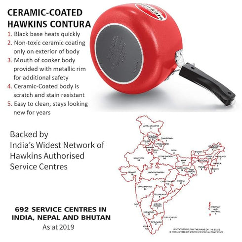 Hawkins Ceramic Coated Contura 5 L Pressure Cooker (CTR50)