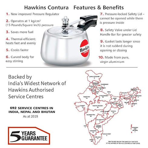 Hawkins Contura Pressure Cooker 3 Litre - Silver (HC30)
