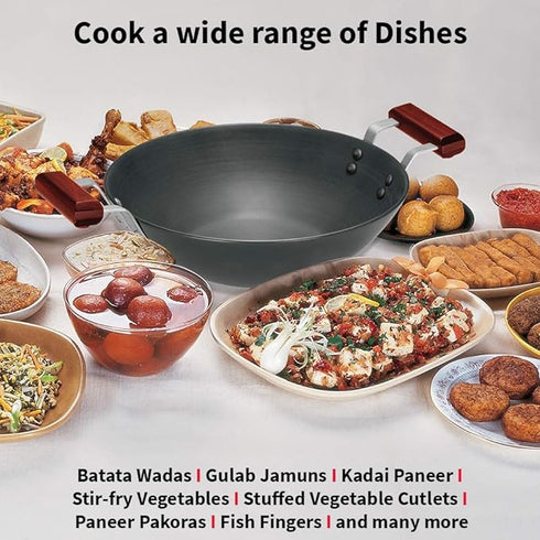 Hawkins Futura Hard Anodised Deep Fry Pan Kadhai 2.5 L (IAD25)