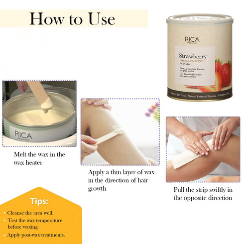 Rica Strawberry Liposoluble Soft Wax 800ml