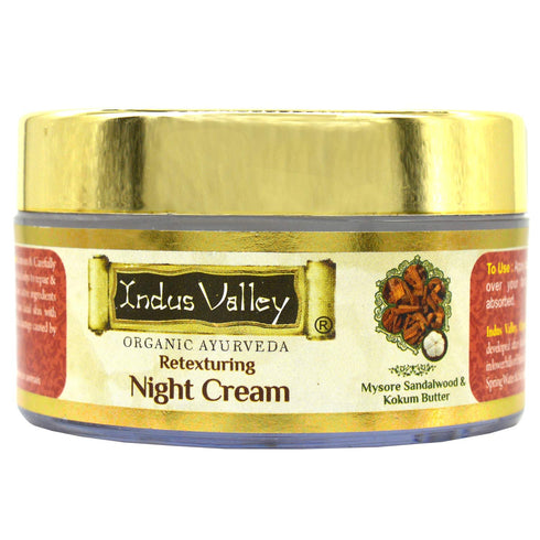 INDUS VALLEY Organic Night Cream with Mysore Sandalwood & Kokum Butter For Face and Skin 50ml