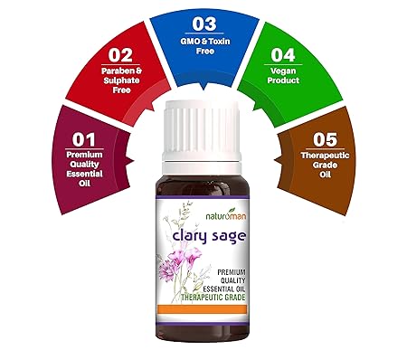 Naturoman Clary Sage Pure and Natural Essential Oil bottle of 15 ml Oil