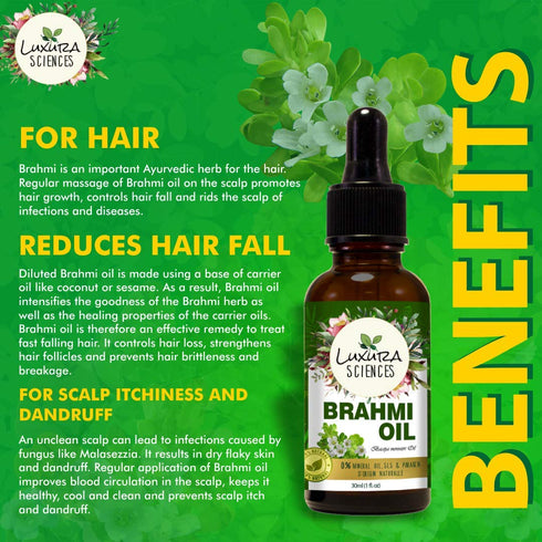 Luxura Sciences Organic Brahmi Oil for Hair Growth