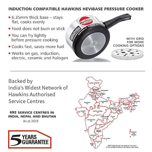 Hawkins Hevibase 2 L Induction Bottom Pressure Cooker (IH20)
