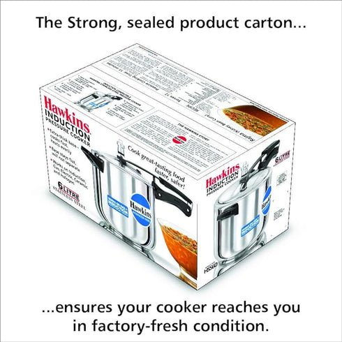 Hawkins Stainless Steel 6 L Induction Bottom Pressure Cooker (HSS60)