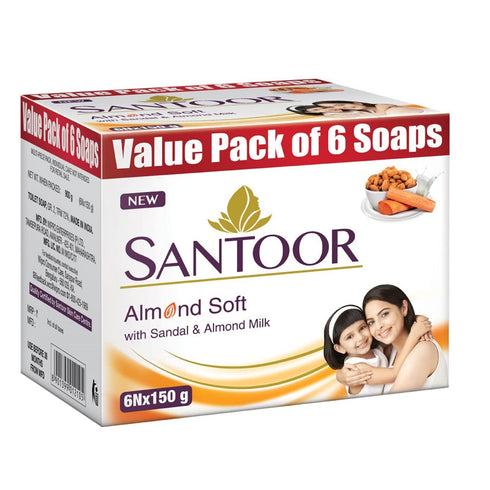 Santoor Almond Soft With Sandal & Almond Milk Soap