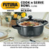 Hawkins Futura Non-stick Cook-n-Serve Bowl with Glass Lid 23 cm Diameter 3 L (NCB30G)