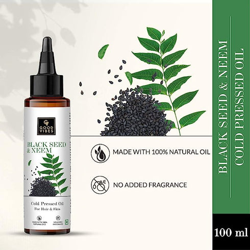 Good Vibes Blackseed And Neem Cold Pressed Oil For Hair & Skin 100ml