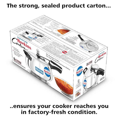 Hawkins Stainless Steel Contura 5 L Induction Bottom Pressure Cooker (SSC50)