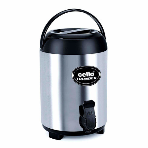 Cello Thunder Stainless Steel Flask Black 4 Litres